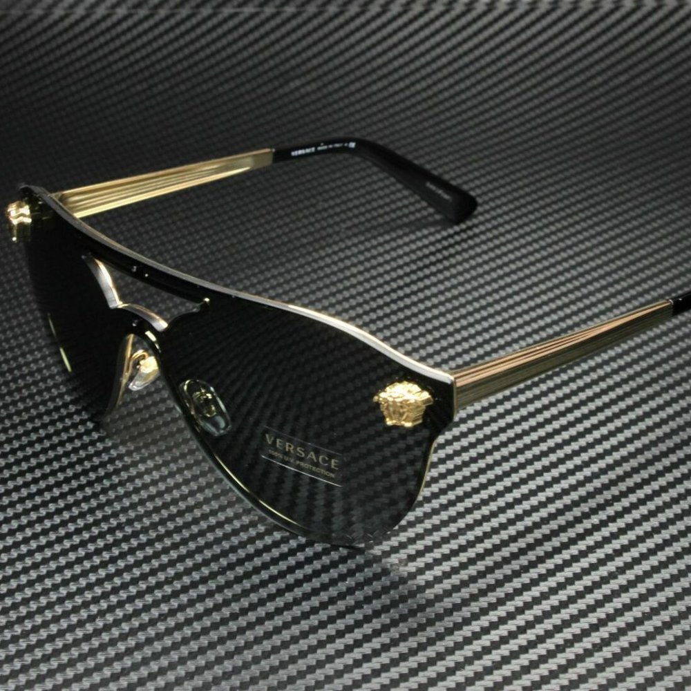 Ladies Versace Gold Medusa 42mm Sunglasses